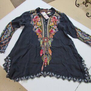 NWT - Johnny Was Petite Festival Tunic Gray Size XS